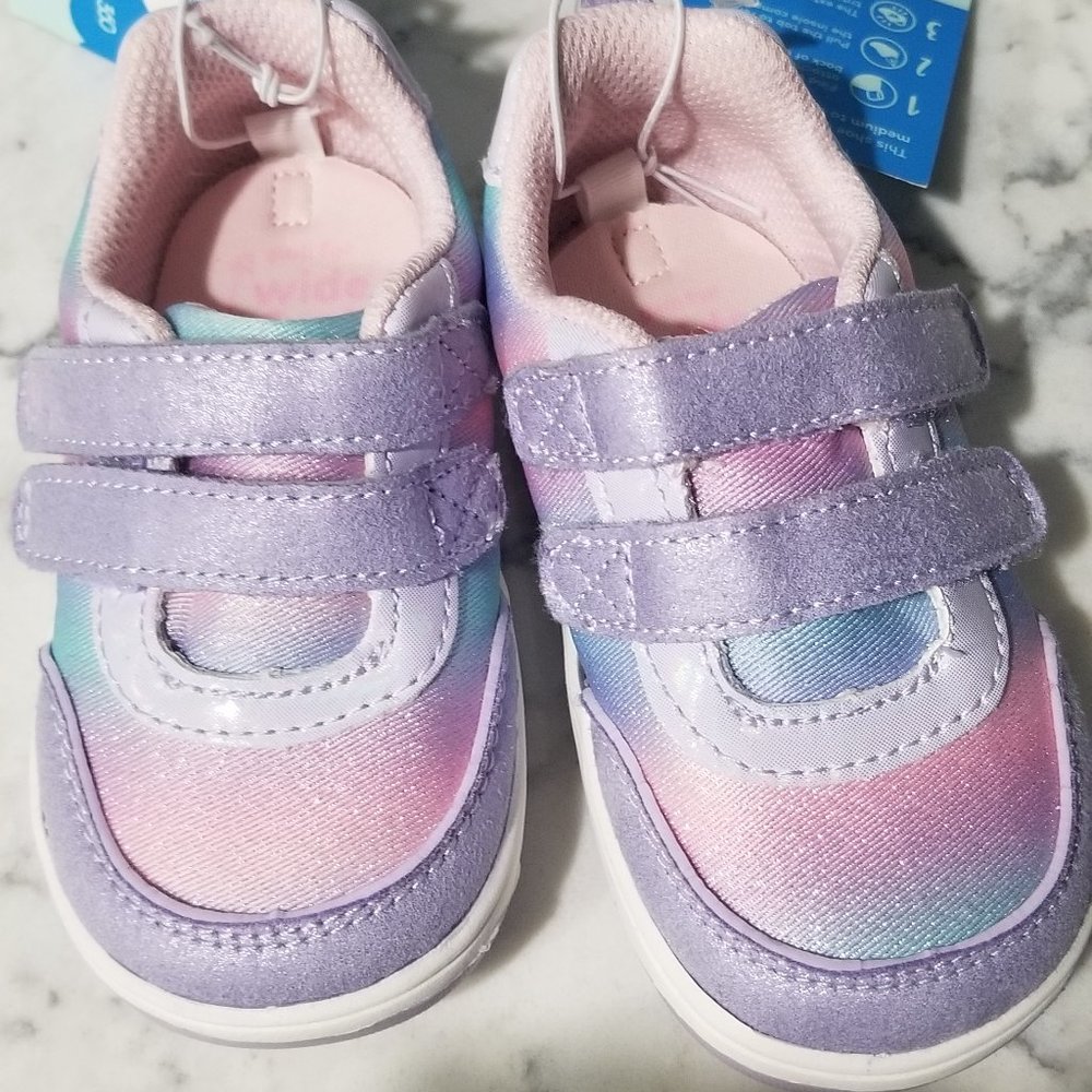 Stride Rite size 5 Girls Purple, pink, blue glitter ombre Hayden sneaker